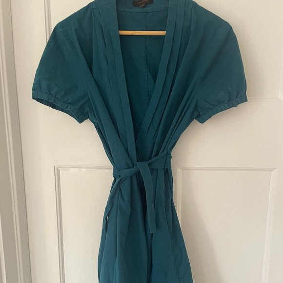 Limited Blue Wrap Dress with Pockets - Picture 1 of 4